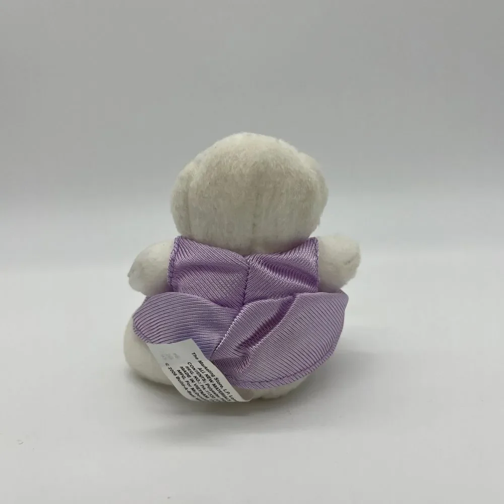 Build-A-Bear Workshop White‎ Teddy Bear Purple Dress Plush Stuffed Animal Toy